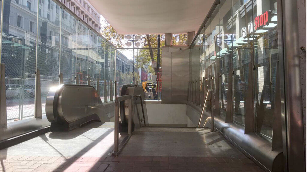 street entrance to subway before new constructions