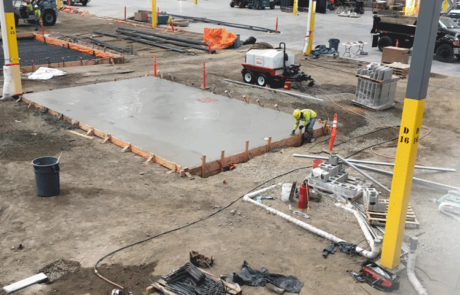 overhead view - civil construction project in process