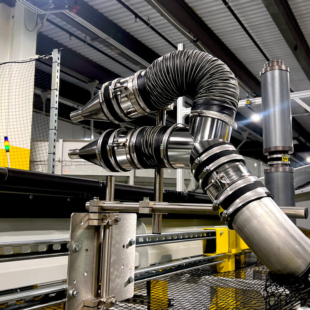 air knife parcel ejection system