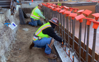 concrete construction on the tarmac at municipal airport