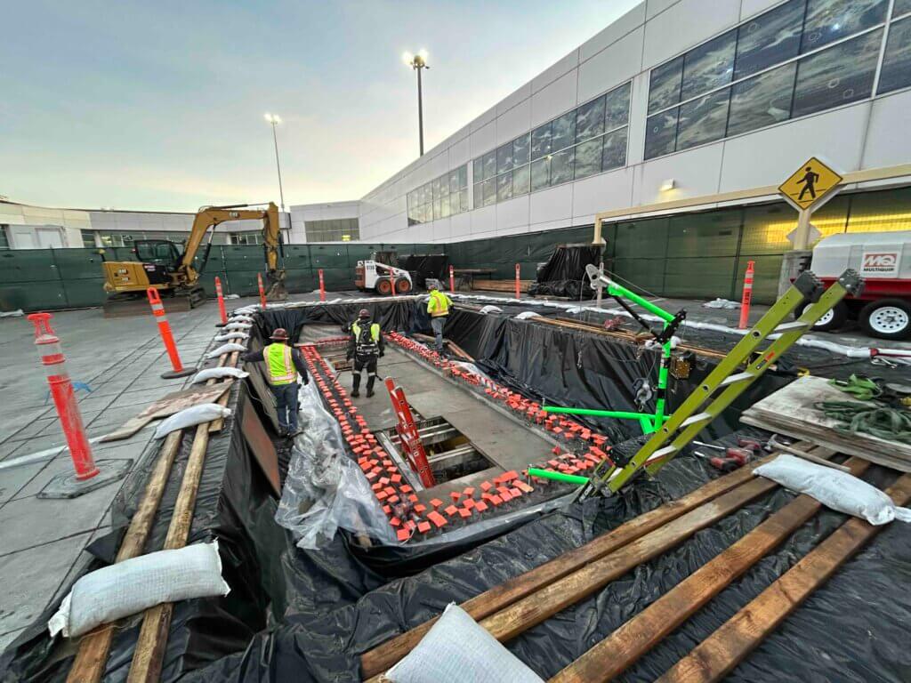tarmac view terminal during airport operations civil infrastructure project