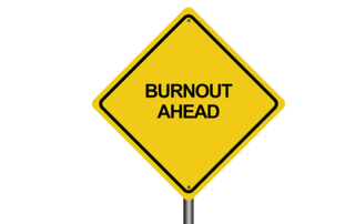 caution sign, burnout ahead