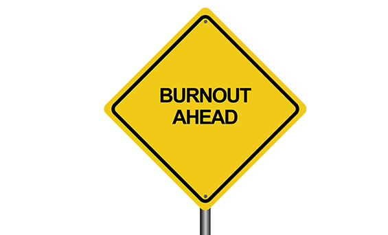 caution sign, burnout ahead