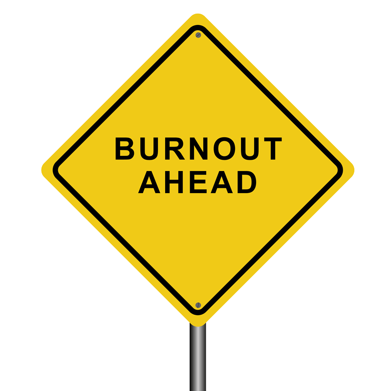 caution sign, burnout out ahead