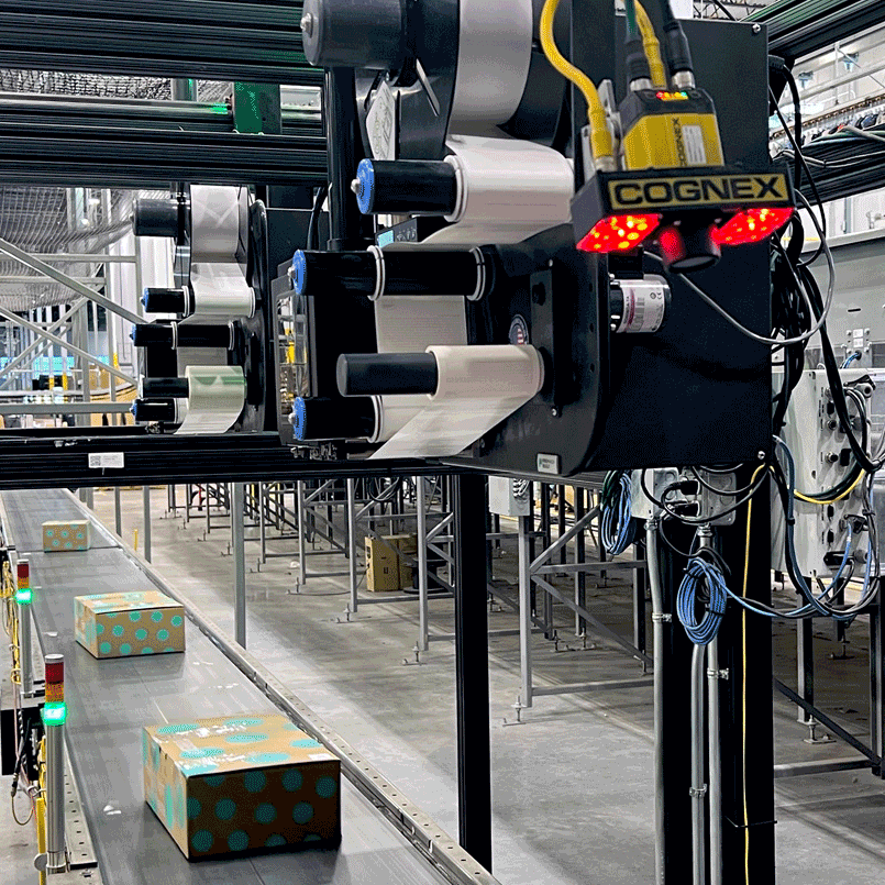 cognex scanner and panther printer in e-commerce shipping system