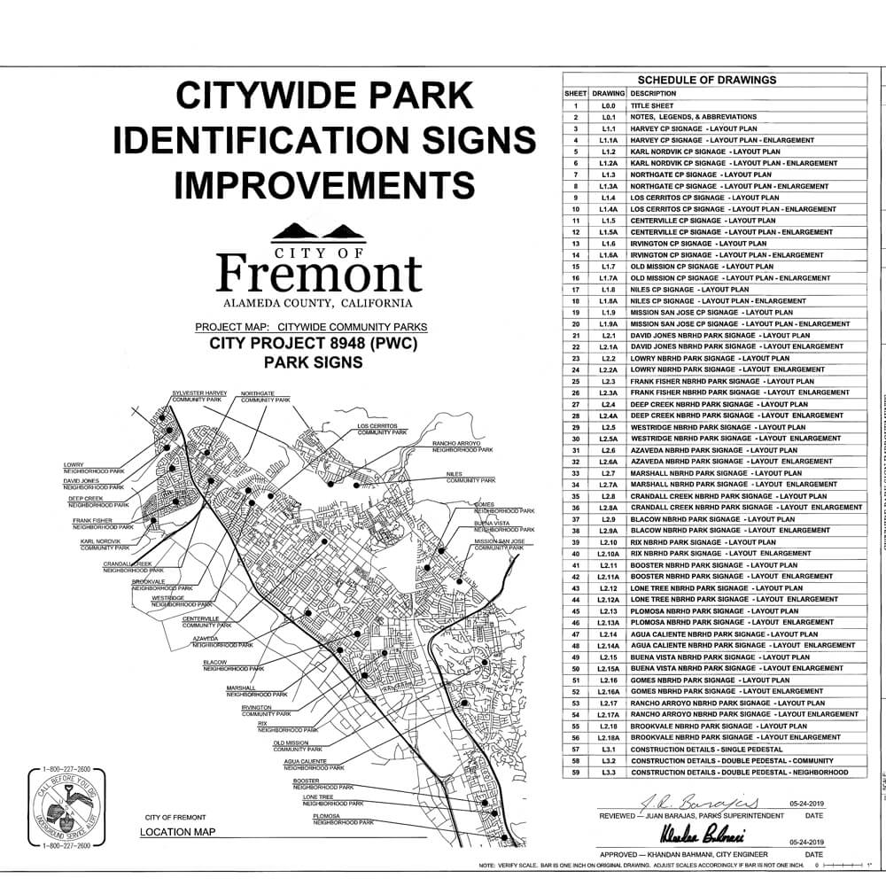 city of Fremont map from public works bid 