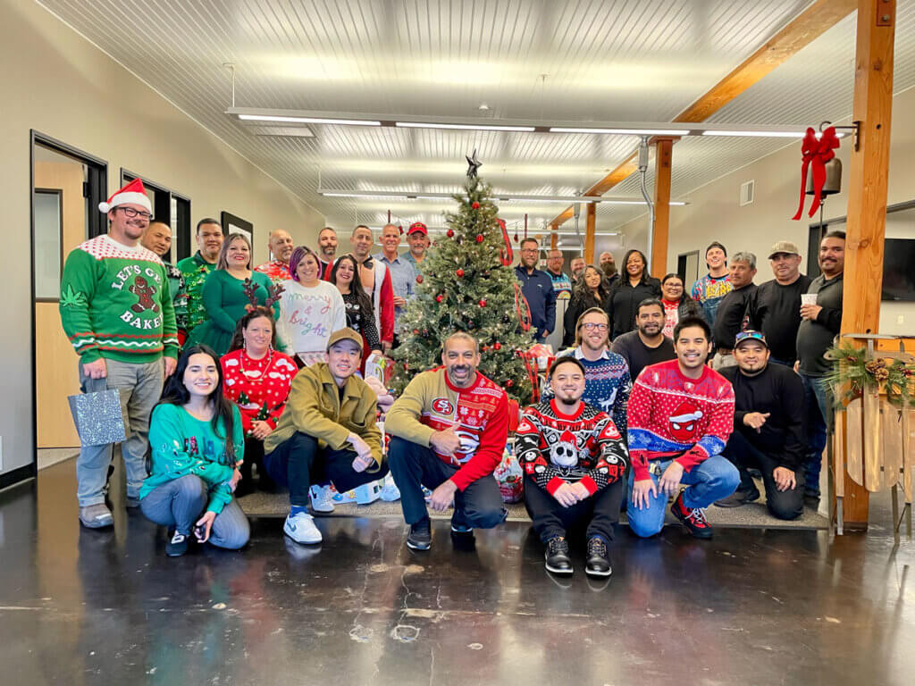 team during holiday party