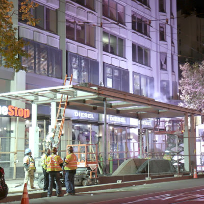 BART subway station construction site