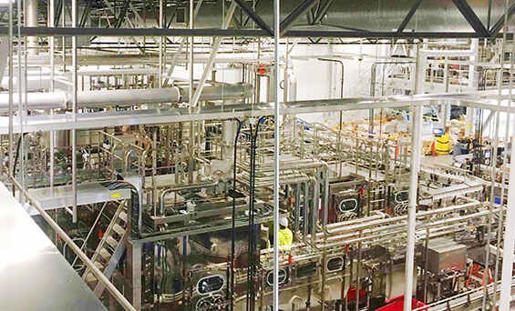 mechanical and electrical services for bottling system and material handling for dairy producer