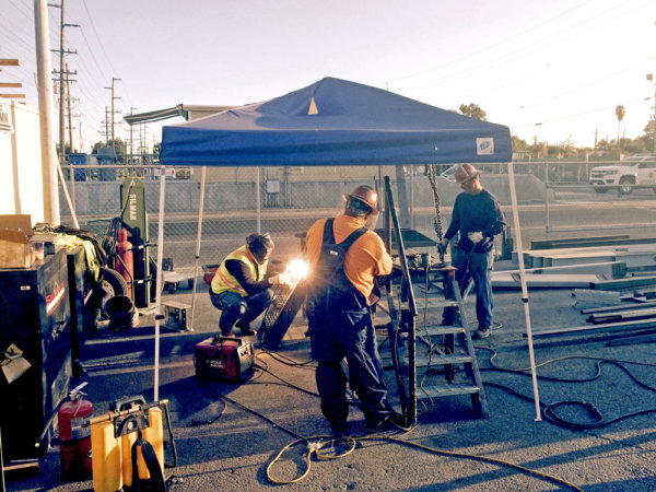 steel stairways fabricated onsite