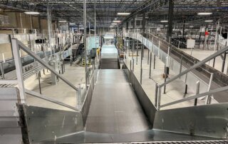 view of visicon capella parcel singulator from the inductioin end of the system