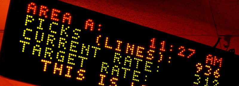 LED dashboard for automated pick system