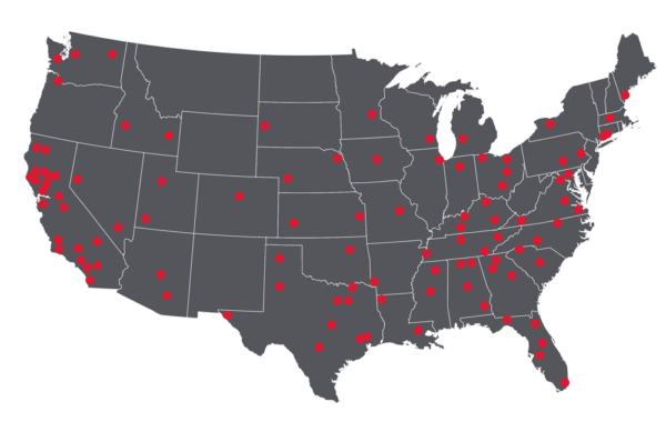 sites of material handling systems installed national map