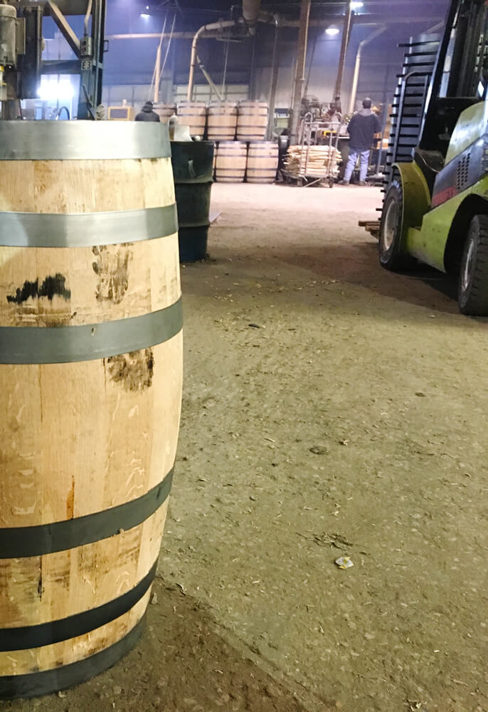 internal view of bourbon barrel plant