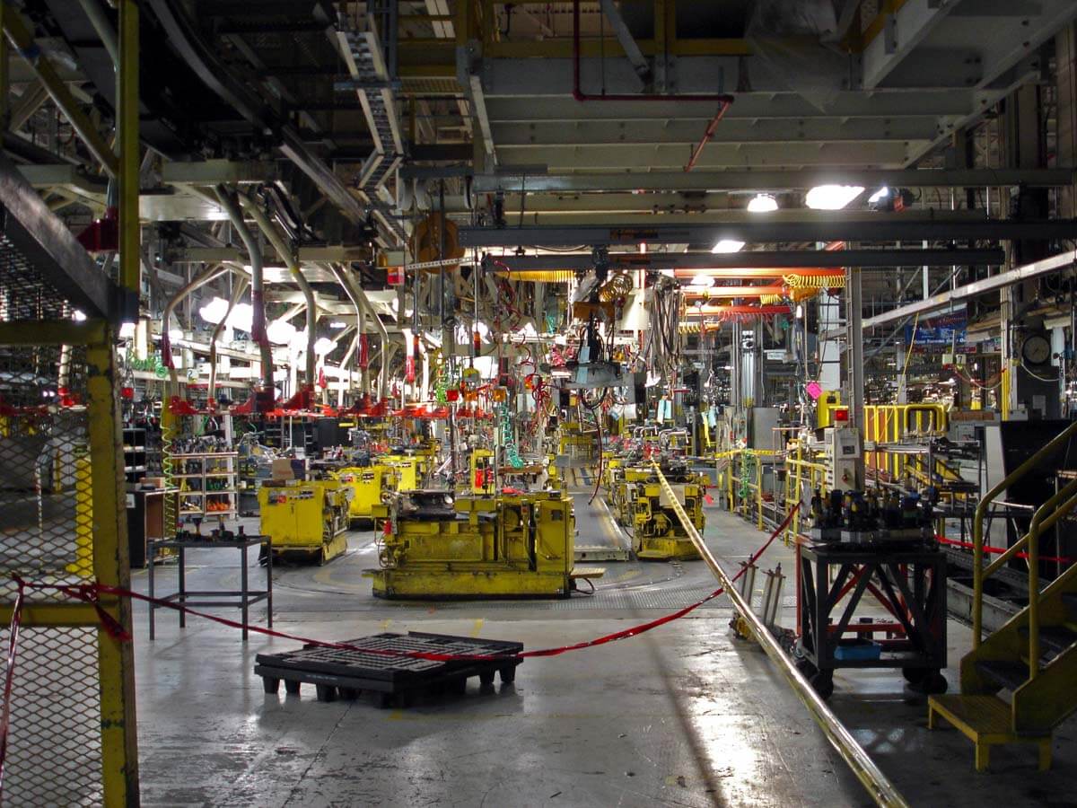 automobile manufacturing system during decommissioning and dismantle