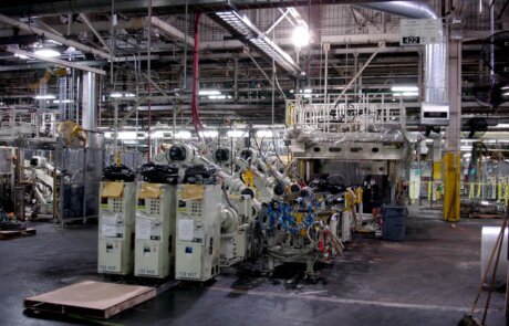 trade teams prepare industrial equipment transport and relocation