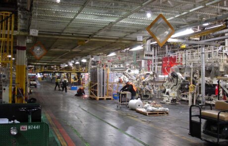 trade teams prepare industrial equipment transport and relocation