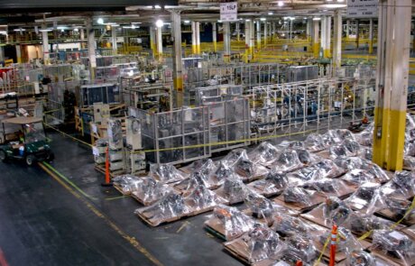 trade teams prepare industrial equipment transport and relocation