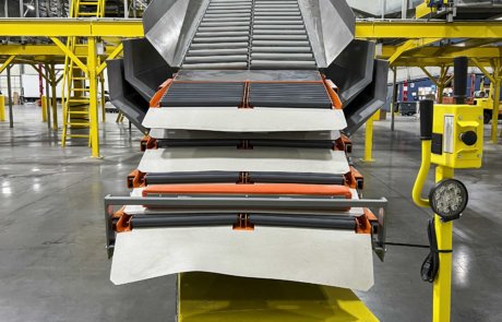 induction station for parcel handling system, conveyor design ontrac lasership