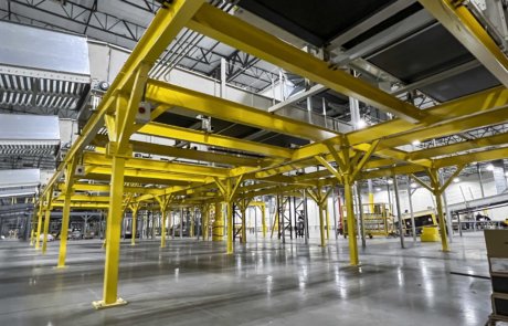 underlying steel structure for conveyor system