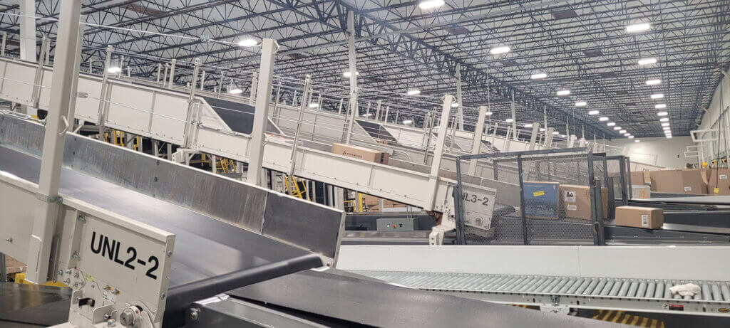 loading dock at parcel handling facility