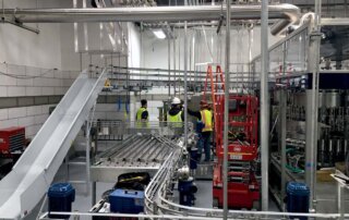 bottling system installation for winery