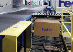 fed ex conveyor and boxes