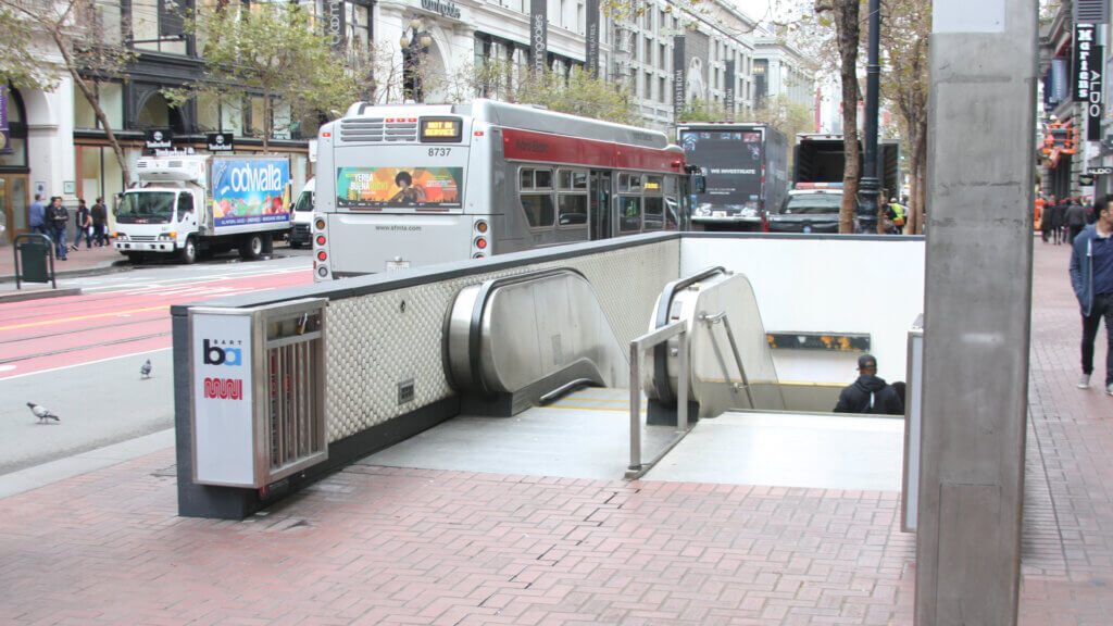 street entrance to subway before new constructions