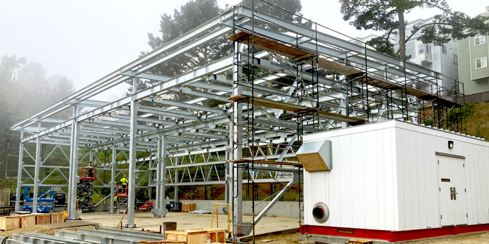 exposed steel structure for automated parking system
