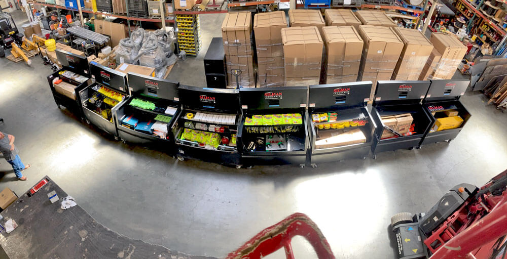 view of gang boxes for mobilization of job site