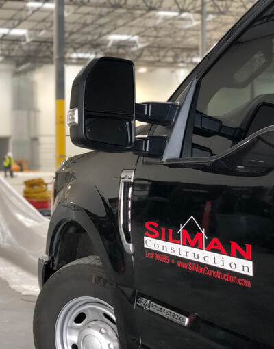 silman industries truck onsite at construction site