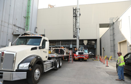 industrial repair services team with crane