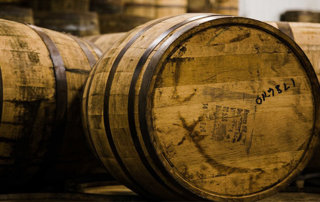 bourbon barrels in cooperage
