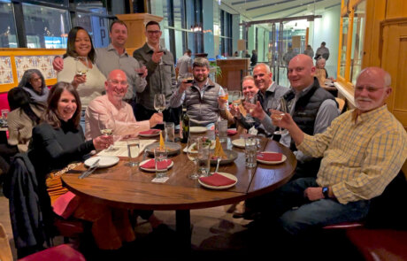 team members at an event during the promat 2023 trade show