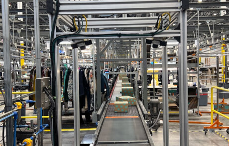 fulfillment center parcel handling, DIM and scanning