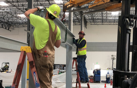 structural electrical teams platform truss installation