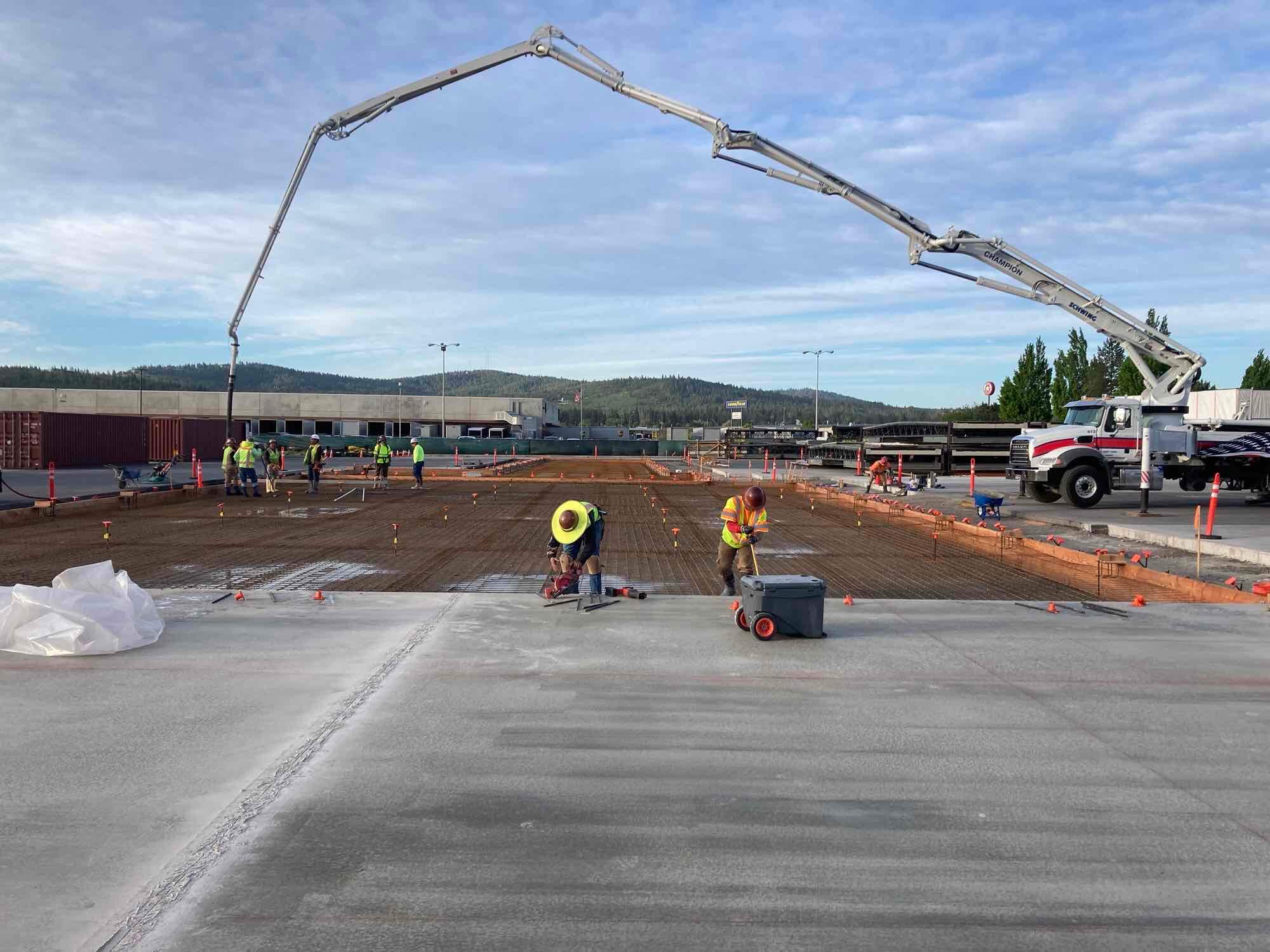 civil construction, concrete pad for distribution center
