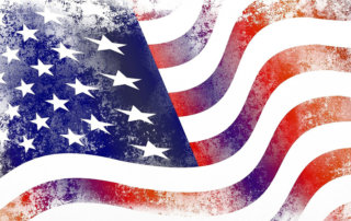 American flag graphic, veterans